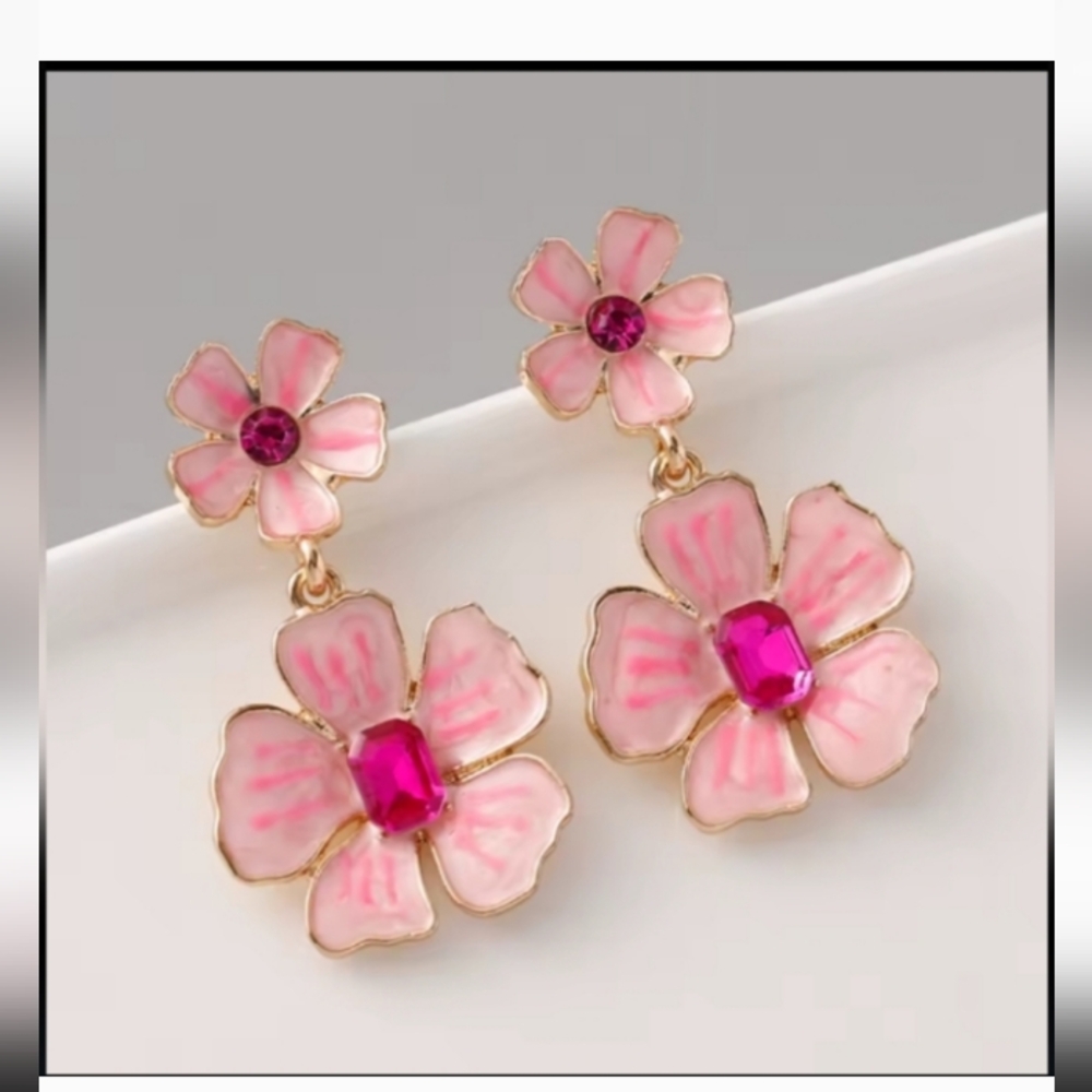 Blossom Pink Flower Earrings